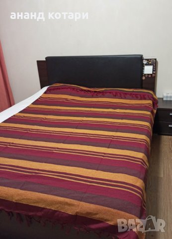 Памучен чаршаф ръчно тъкан- Индия, снимка 1 - Покривки за легло - 40230145