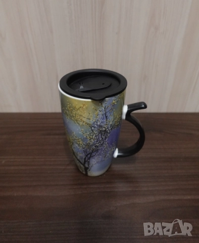 Керамична чаша с капак, снимка 1