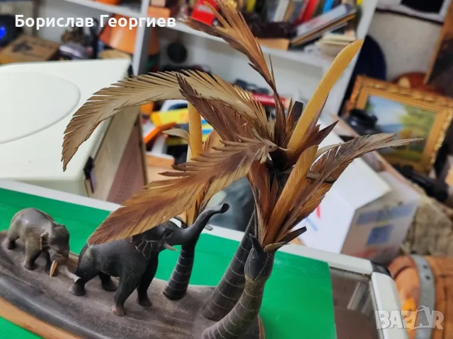 Статуетка от кост рог слончета слон, снимка 2 - Колекции - 48663517