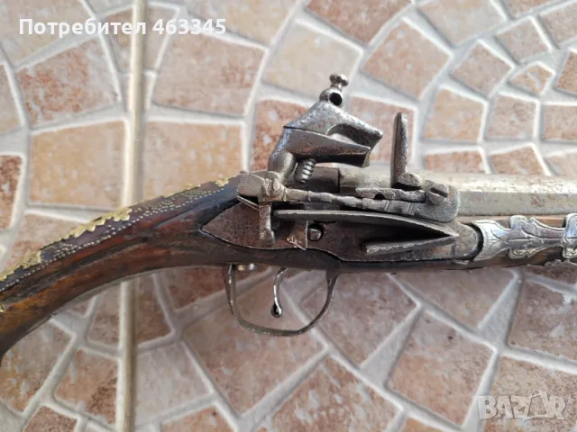 арнаутски пистолет, пищов, кремъклия, евзалия, снимка 2 - Антикварни и старинни предмети - 49087454