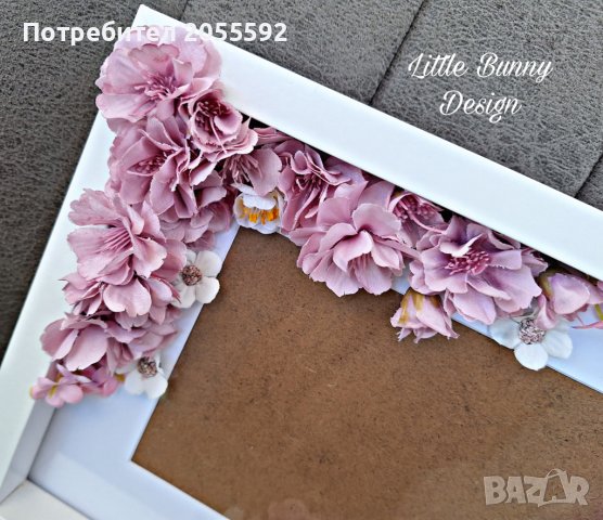 Декорирана дървена рамка с цветя за снимка 13х18 или 20х25 см, снимка 5 - Декорация за дома - 42445013