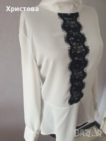 Нова с етикет! Бяла риза с дантела - 18,00лв., снимка 2 - Ризи - 42666357