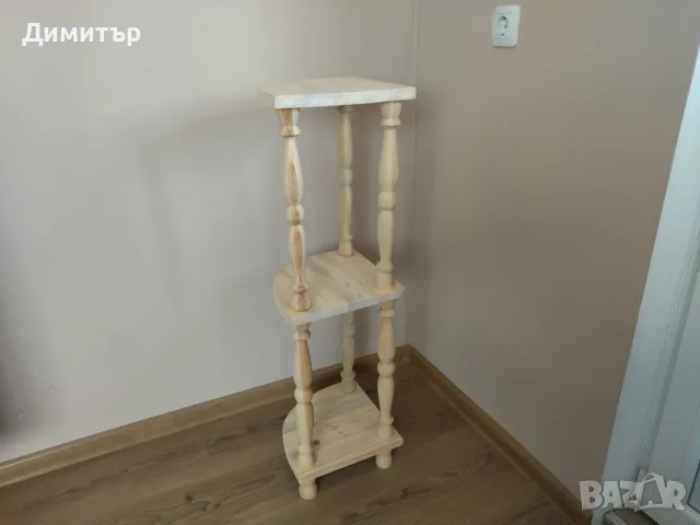 Ръчно изработена ъглова етажерка ( НАТУРАЛНА ) !!, снимка 6 - Етажерки - 55834415
