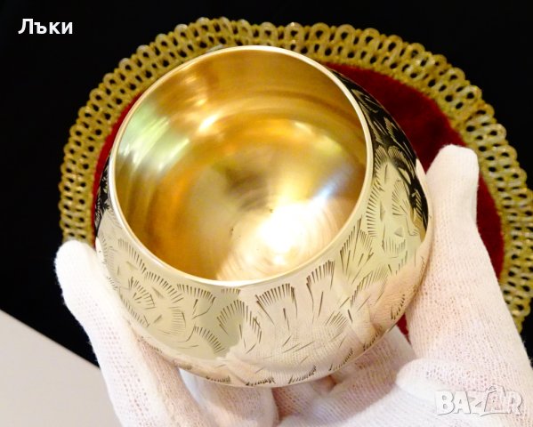 Английска бронзова чаша за бренди,коняк. , снимка 3 - Антикварни и старинни предмети - 37716525