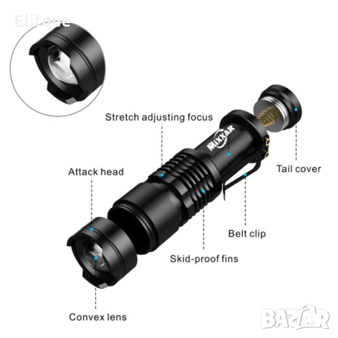 Лед фенер с включено зарядно и батерия FL92, снимка 4 - Други - 52805613