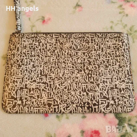Furla монограмен клъч естествена кожа, снимка 2 - Чанти - 49404426