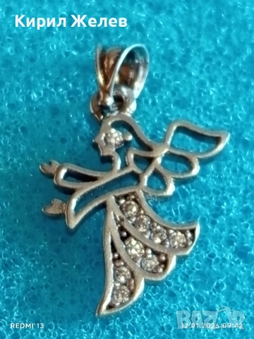 Сребърна висулка Ангел с инкрустирани кристали подходящ аксесоар за ежедневието 52585, снимка 4 - Колиета, медальони, синджири - 53069414
