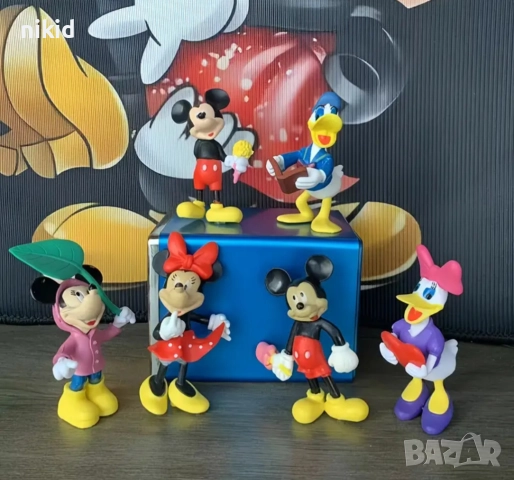 6 бр Мики Мини Маус с аксесоари пластмасови играчки фигурки декорация торта украса, снимка 5 - Фигурки - 35454918