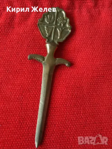 АРИСТОКРАТИЧЕН МАСИВЕН СТАР БРОНЗОВ НОЖ за ПИСМА с ГЕРБ ОРНАМЕНТИКА 4248, снимка 9 - Антикварни и старинни предмети - 34424940