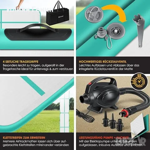 KESSER® Подложка за гимнастика, надуваема Airtrack 4m, снимка 4 - Йога - 50315963