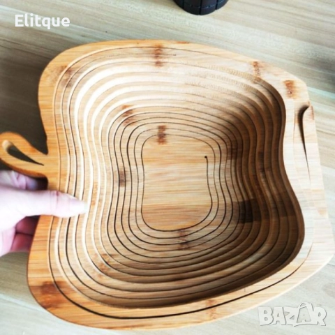 Сгъваема фруктиера за плодове и зеленчуци - бамбукова, снимка 6 - Други стоки за дома - 52853559