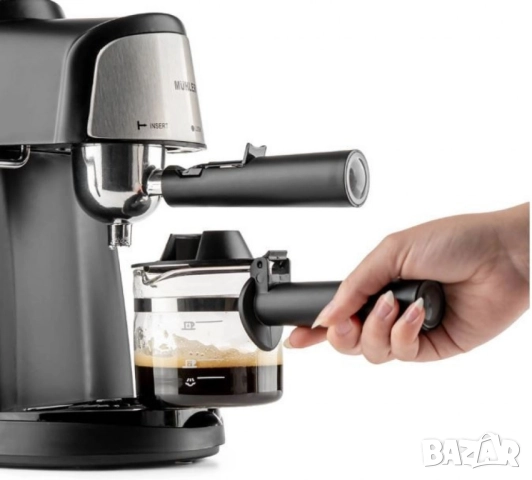 Комплект еспресо машина MUHLER MCM-33 + 2 стъклени чаши Luigi Ferrero Caffeina 80ml FR-8012 ПОДАРЪК, снимка 5 - Друга електроника - 51884610