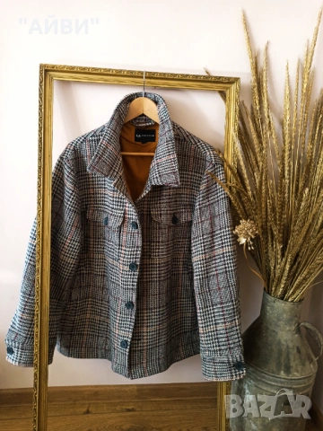 Дамска карирана риза-яке овършърт, снимка 3 - Якета - 53212929