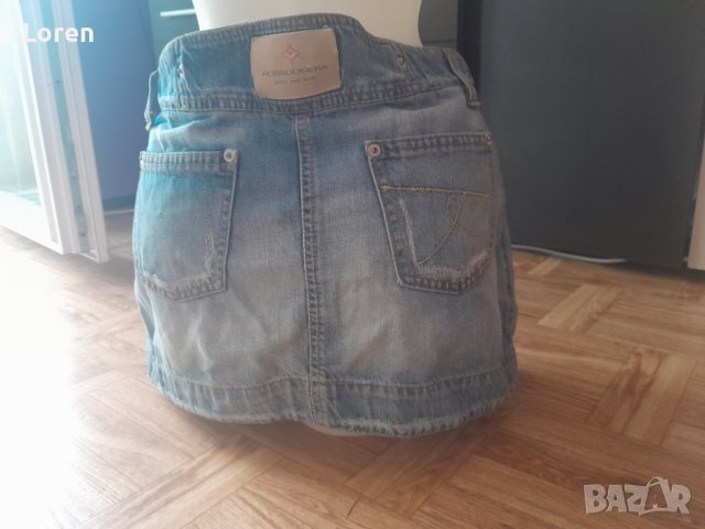 💙🌸Rossodisera🌸💙Италианска бутикова дънкова мини поличка уникат много интересен модел, снимка 9 - Поли - 42074983