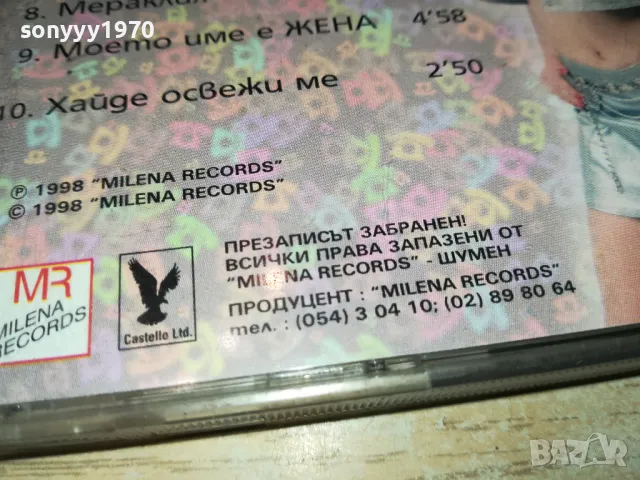 ДИАНА-1998 MILENA RECORDS-ОРИГИНАЛЕН ДИСК 2004250827, снимка 16 - CD дискове - 49965330