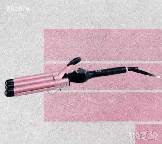 Маша за коса ретро Voltz, 60W, Турмалинов кристал покритие, 200°C , Черен, снимка 3 - Маши за коса - 52593750