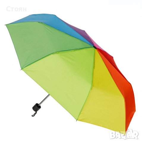 Чадър за дъжд Ръчен Многоцветен Rainbow 24см, снимка 3 - Други - 42877693