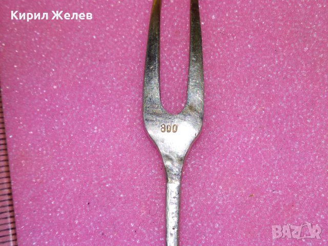 СТАРА ФЛОРАЛНА КОЛЕКЦИОНЕРСКА ДЕСЕРТНА СРЕБЪРНА ВИЛИЧКА СРЕБРО 800 ПРОБА 43001, снимка 6 - Колекции - 44376205
