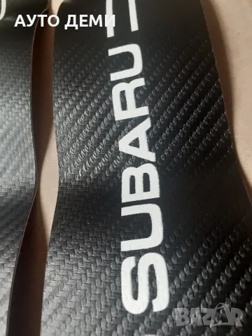 Черен карбон стикери с емблема и надпис на Субару Subaru кола автомобил джип ван, снимка 4 - Аксесоари и консумативи - 50269281