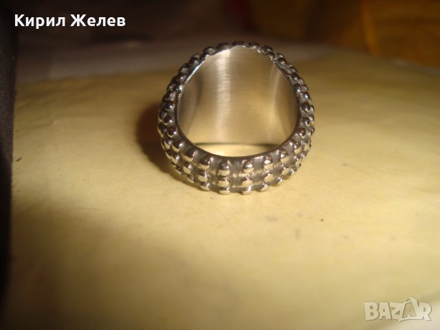 МАСИВЕН НОВ МОДЕН ПРЪСТЕН от БЛАГОРОДНА МАРКИРАНА СТОМАНА МНОГО КРАСИВ и ОРИГИНАЛЕН ДИЗАЙН 6734, снимка 4 - Пръстени - 34339483