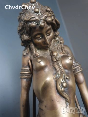 46см-5кг статуетка/бронзова скулптура/стара фигура на русалка/риба кай, снимка 5 - Статуетки - 52469620