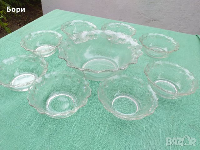 К-т стъклени купи български 8 броя, снимка 1 - Други - 34311472