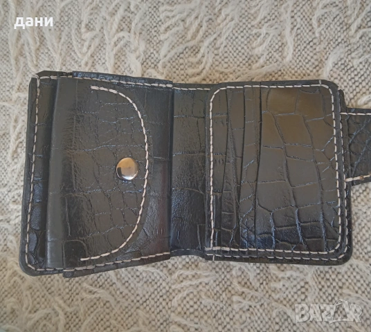 Портфейл с голяма вместимост от естествена кожа , снимка 3 - Портфейли, портмонета - 53973024