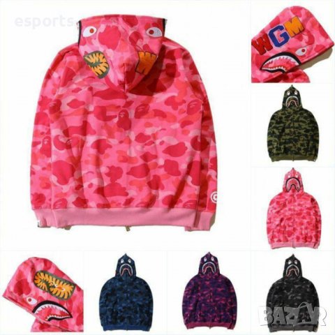Суичър (блуза с качулка) Bape A Bathing Ape Pink Camo M L XL 2XL розов, снимка 14 - Суичъри - 36744454