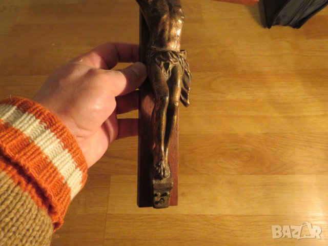 Стар кръст разпятие Христово, Исус Христос 31х 23см, снимка 4 - Антикварни и старинни предмети - 35483570