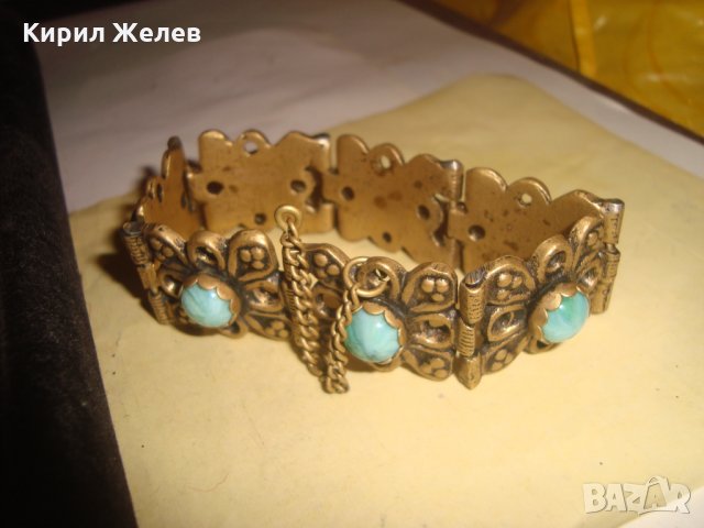 ВЪЗРОЖДЕНСКА БРОНЗОВА ЕТНО ГРИВНА с НАТУРАЛНИ ШЛИФОВАНИ СКЪПОЦЕННИ КАМЪНИ ТУРМАЛИН МАЙСТОРСКА 23471, снимка 10 - Антикварни и старинни предмети - 33846568