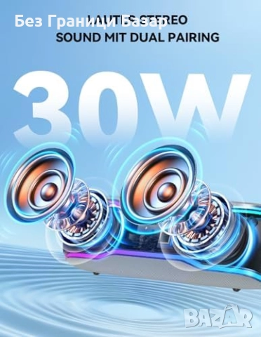 Нова Преносима колонка 30W с RGB светлини и мощен бас, външна парти, снимка 4 - Слушалки и портативни колонки - 52775934