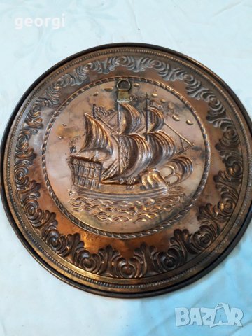 Декоративно медно пано чиния за стена кораб   17/2, снимка 5 - Пана - 31552446