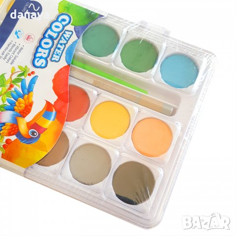 2375 Водни бои за рисуване с четка и графитен молив, 21 цвята, снимка 4 - Ученически пособия, канцеларски материали - 33993513