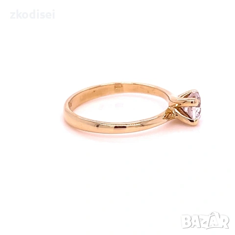 Златен дамски пръстен 2,31гр. размер:55 14кр. проба:585 модел:37718-5, снимка 2 - Пръстени - 54111862