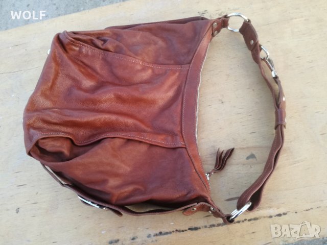  Немска Естествена кожа дамска маркова чанта от германия, снимка 3 - Чанти - 35191622