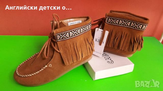Английски детски кецове-боти естествен велур-M&S, снимка 3 - Детски боти и ботуши - 30120036