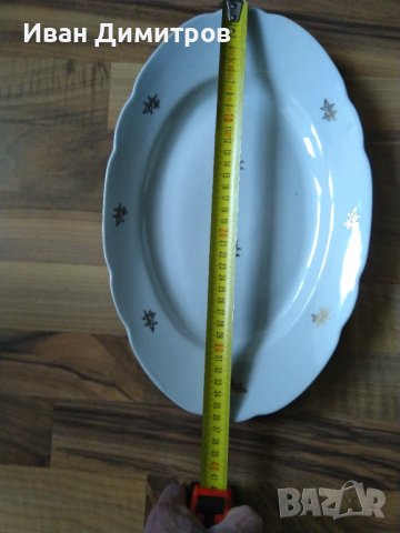 Плато винтидж от български порцелан/Plate vintage of Bulgarian porcelain, снимка 3 - Антикварни и старинни предмети - 36726873