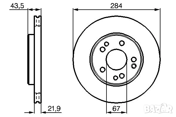 Диск спирачен преден дeсен/ляв за MERCEDES 124 № M2101V, снимка 3 - Части - 50654322
