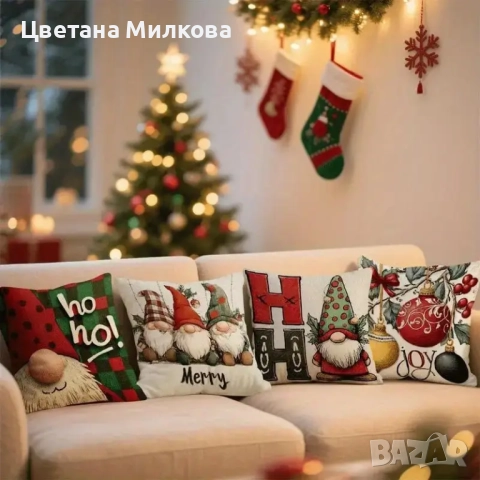 Коледни калъфки с гномчета, снимка 3 - Декорация за дома - 52178965