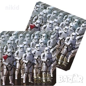 Star Wars Междузвездни Войни 10 парти салфетки рожден ден, снимка 3 - Други - 22449634