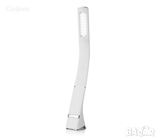 LED настолна лампа DESK LAMP, Li-Ion батерия, Кожена, 3-степенна димируема, гъвкава глава, Бял, снимка 2 - Лед осветление - 30203902