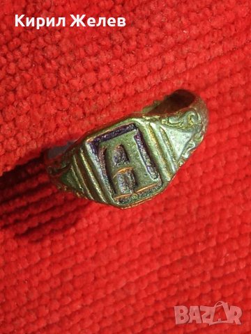 СТАРИНЕН САЧАНЕН ПРЪСТЕН с МОНОГРАМ БУКВА - А - МАЙСТОРСКА РЪЧНА ИЗРАБОТКА САЧАН  73701
