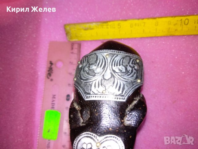 ДЪРВЕНА КОЛЕКЦИОНЕРСКА ФИГУРКА СЛОНЧЕ РЪЧНА ИЗРАБОТКА с ОРНАМЕНТИРАН МЕТАЛЕН ОБКОВ 42910, снимка 5 - Статуетки - 44312521