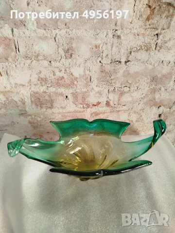 Murano стъкло фруктиера , снимка 3 - Антикварни и старинни предмети - 56200534