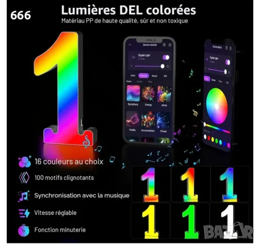 LED светеща цифра 1, снимка 6 - Друга електроника - 55994144