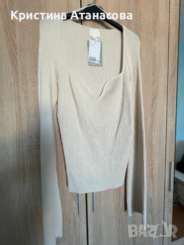 Дамска блуза рипс с деколте, снимка 2 - Блузи с дълъг ръкав и пуловери - 53057003