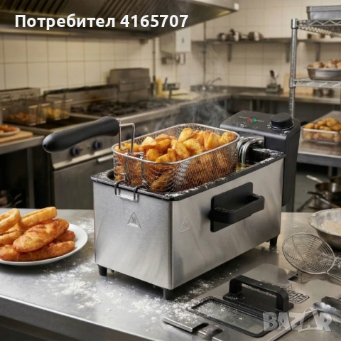 Електрически фритюрник Cheffinger CF-EDP3.0 3L, 2000W, неръждаема стомана, регулируема температура, , снимка 6 - Фритюрници - 53978114