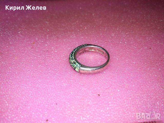 OXETTE S925 ЕМАЙЛИРАН СКЪПОЦЕНЕН СРЕБЪРЕН ПРЪСТЕН СРЕБРО 925 с ИСКРЯЩИ КРИСТАЛИ СВАРОВСКИ 43219, снимка 12 - Пръстени - 44315328
