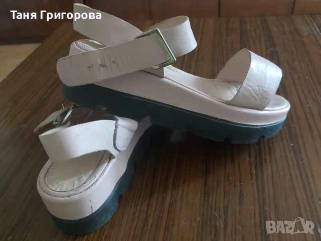Бледо розови дамски сандали естествена кожа 