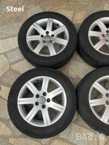 Джанти за Audi 16ки, 5х112, 7J, et42 със зимни гуми 225/55/16, снимка 5 - Гуми и джанти - 52059720